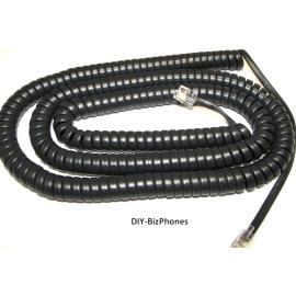 DIY-BizPhones-Vodavi-DHS Dark Gray (Black) 25Ft Long Handset Cord for Vodavi Starplus DHS Phone Curly