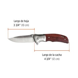 Truper NV-5, Navaja abatible, mango de madera, 4-3/4"