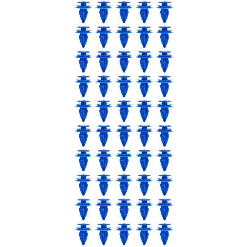 50pcs Blue Plastic Front Rear Wheel Arch Moulding Fasteners for