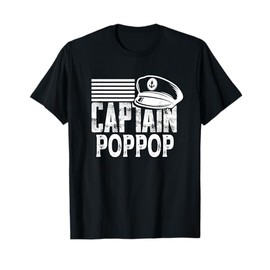 Captain PopPop - Sailing Captain Hat Boat Owner Boating T-Shirt