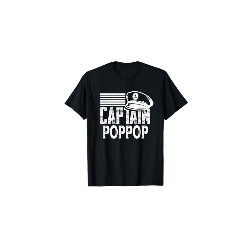 Captain PopPop - Sailing Captain Hat Boat Owner Boating T-Shirt