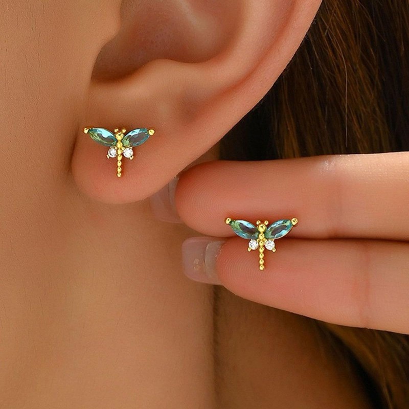 Dragonfly Earrings for Women Blue Dragonfly Stud Earrings Tiny Bug