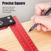 Carpenter Square Precise Aluminum Alloy Multifunctional Woodworking Scribe Ruler Square