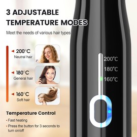 Cordless Hair Straightener Portable Hair Straightener Wireless Flat Iron Hair Straightener Mini Travel Flat Iron Rechargeable 3 Adjustable Temperature Straightener (Black)