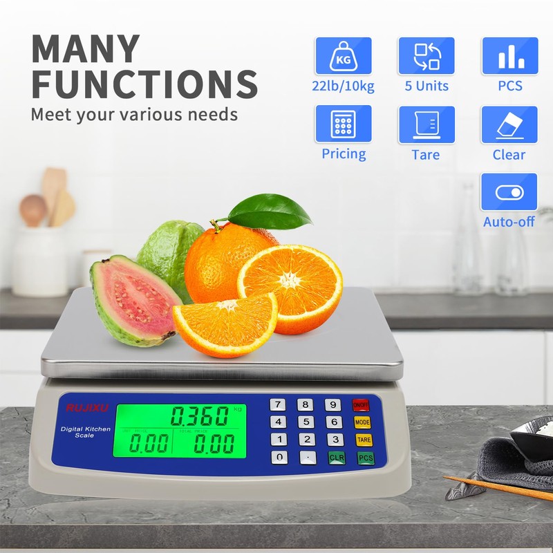 Large Digital Kitchen Scale 22LB Commercial Scale for Food Baking