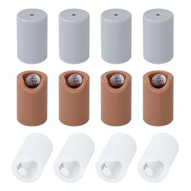 OLYCRAFT 12Pcs 3 Colors Silicone Anti-Collision Corner Drawer Bumpers Cabinet Handle Protection Round Silicone Cabinet Handle Corner Guards for Furniture Shoe Vanity Drawer Kitchen - Gray/White/Brown