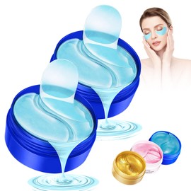 Parches para Ojos Colageno, 60 Pares Eye Patches Hidrogel Eliminador de Bolsas Ojo y Ojeras, Mascarilla Ojos con Efecto Iluminador, Hidratante,...    