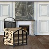 HECASA Firewood Rack with Fireplace Tools Set Indoor Fireplace Wood