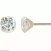 Genuine Round Diamond Stud Child Screw Back Earrings in 10k