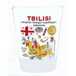 Tbilisi Georgia Landmarks and Icons Collage Shot Glass