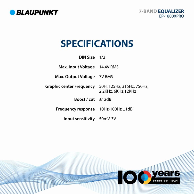 BLAUPUNKT EQ700 7-Band Car Audio Equalizer