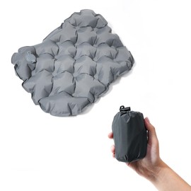 NYEONHRT Airplane Travel Seat Cushion - Inflatable Waterproof Air Pad with Repair Kit and Storage Bag, Portable for Hiking Trekking Office Flights Car Stadium Seating (15.75"x11.82") Gray-1pack