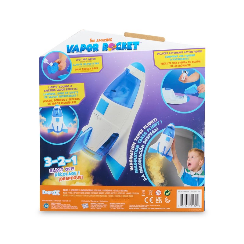 EnergX Amazing Vapor Rocket with Astronaut Action Figure, Blasts Off