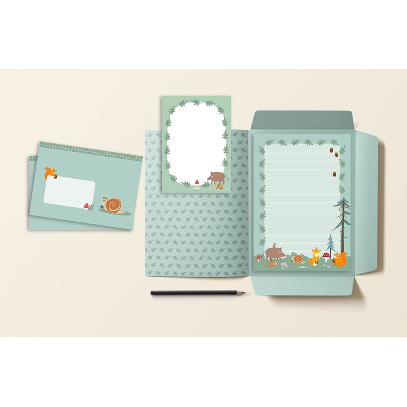 dabelino® Kids Stationery Set: Forest Animals (Fox, Squirrel) - A5