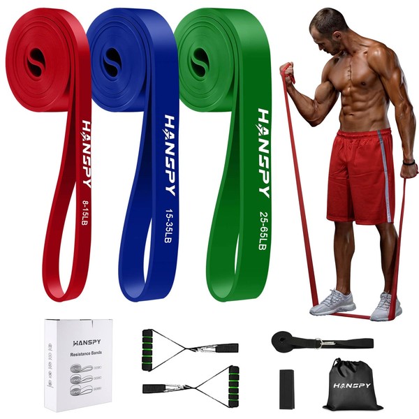 HANSPY Resistance Bands Set 3 Levels Exercise Fitness band for