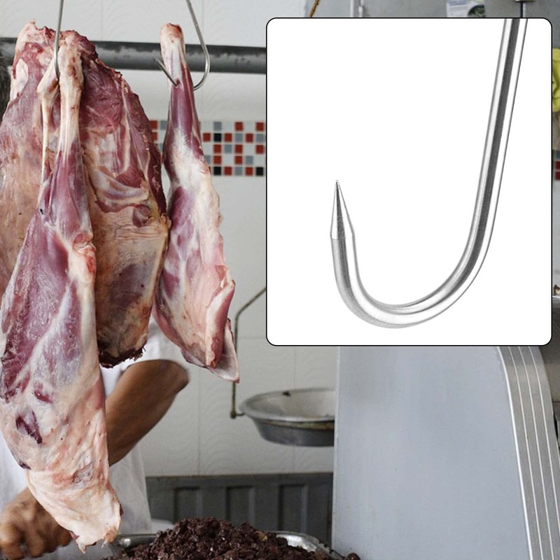 JAPCHET 20 Pack 9 Inch Meat Hooks, 8mm Thick Heavy