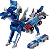 A transforming car toy. When two cars collide, they transform.