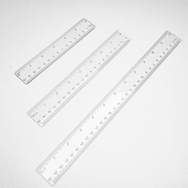 DIAO79NI 3 Pieces Transparent Plastic Ruler, 6 inch 8 inch 12 inch Ruler, Pack of 3, Clear Ruler, Plastic Ruler, Rulers for Kids, Measuring Tools, Ruler Set, Ruler inches and Centimeters