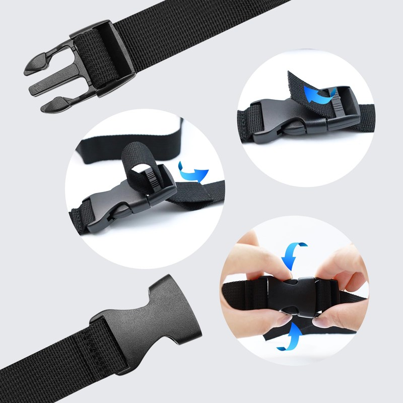S SYDIEN 5Pcs Black Nylon Strap 1" x 47" (3.9ft)