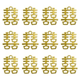 DETHUA 50 Pieces Golden Chinese Traditional Wedding Decorations Double Happiness, Wedding Decorations for New House Layout, Festive DIY Supplies, Metal Alloy Happy Pendant Xi
