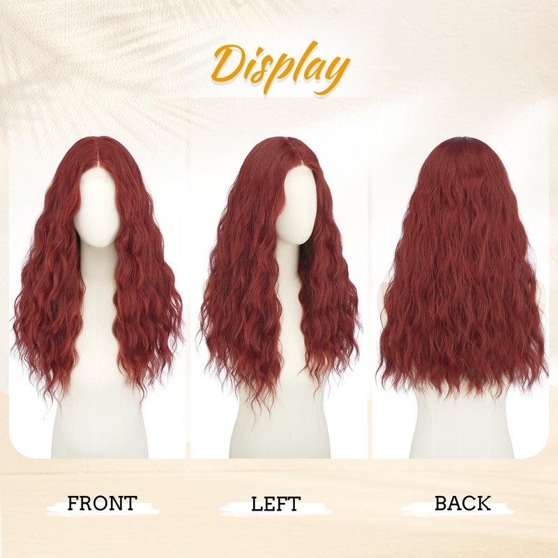 RUWISS Long Wavy Wigs for Women, 23 Inch Lace Front