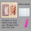 ROFIBUT Red White French Tip Press on Nails Long Medium
