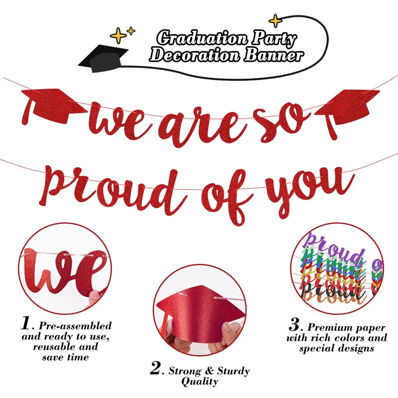 2025 Graduation Decorations Pre-Strung Blingbling We Are So Proud of
