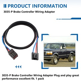 3035-P Brake Controller Line Adapter, Trailer Brake Controller Adapter Fit for 1994-2008 Partial Fords/1992-2009 E-150 E-250 E-350/2005-2021Land Rovers /1998-2012 Lincolns /2002-2010 Mercury