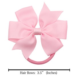 40Pcs Baby Girls 3.5'' Boutique Grosgrain Ribbon Hair Bows Elastic Hair Ties Ponytail Holder Hair Bands in Pairs for Girls Toddlers Kids Children Teens