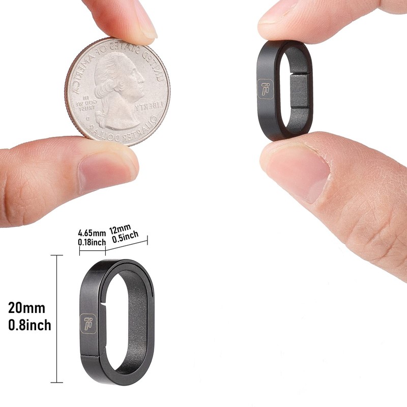[TIMULTI] Titanium Key Ring Keychain Small Carabiner Interlocking Ring Oval