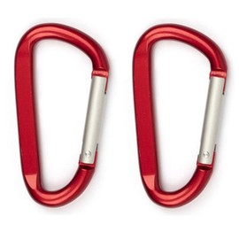 LESHIRY Large Carabiners Keychain 3" Aluminum D Shape Premium Durable D-Ring Carabiner Clip Hook Camping Accessories Snap Link Key Chain Durable Improved Design(2pack red)