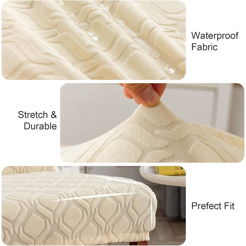 KACOMACO 4Pcs Waterproof Chair Covers Set of 4 Stretch Washable