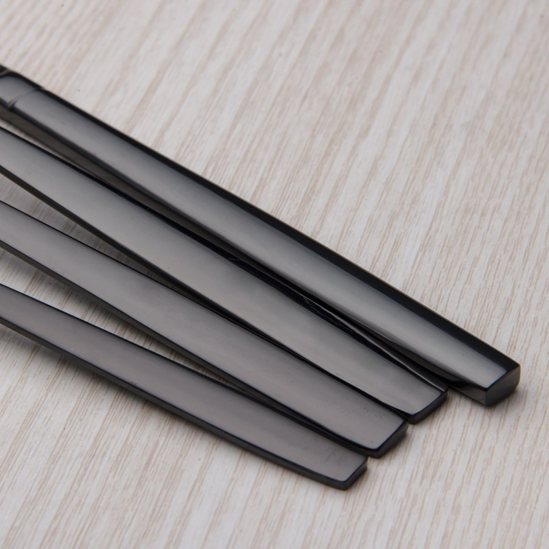 Berglander 20 Piece Titanium Black Plated Stainless Steel Flatware Set,