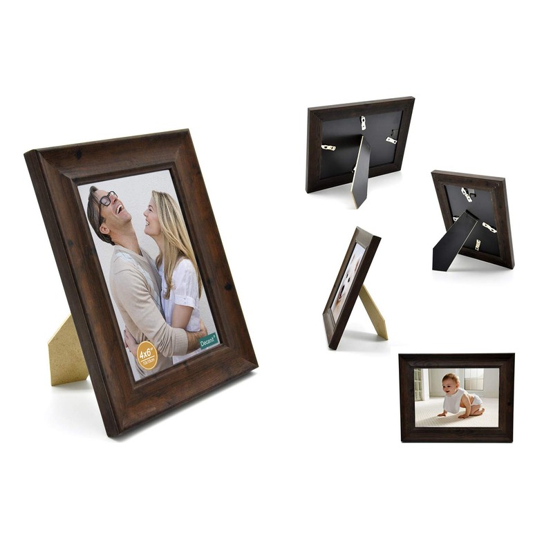 DECANIT 8x10 Picture Frames Rustic Distressed Brown Wood Pattern High