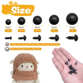 Skythrive Pack of 142 Crochet Animal Safety Eyes