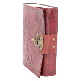 Nemesis Now Double Dragon Leather Journal With Lock 20cm Brown
