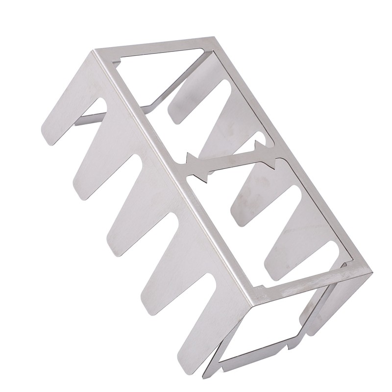 BBQ Skewer Rack Lightweight Portable Sturdy Structure Stainless Steel Wear