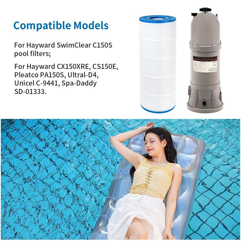 WuYan PA150S Pool Filter Compatible with Hayward CX150XRE, for SwimClear