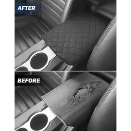 JOYTUTUS Center Console Cover Compatible with 2005-2009 Mustang Armrest, Console Cover PU Leather Covering for Car, Durable Middle Console Cover