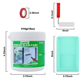 Safetect 18 oz Frosted Glass Paint, Waterproof Window Privacy Paint, Water-based & UV Resistant, Frosted Glass Spray, Frosted Glass Paint, for Bathroom, Sliding Door, Kitchen, DIY, Office Window