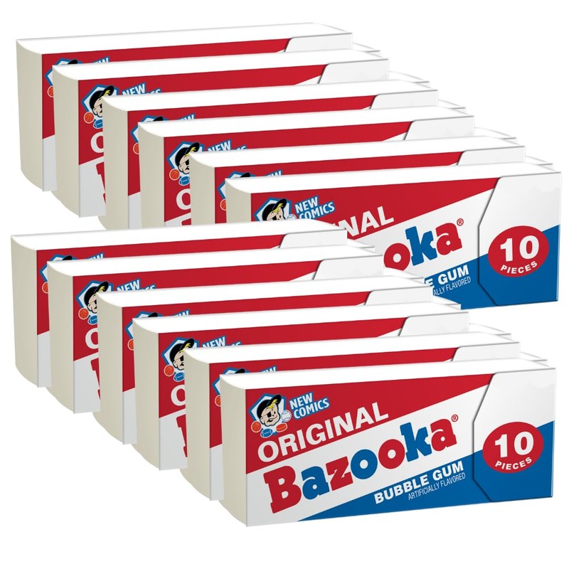 Bazooka Bubble Gum Individually Wrapped Pink Chewing Gum in Original
