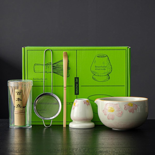 Matcha Whisk Set, Matcha Set Includes Matcha Bowl, Bamboo Matcha