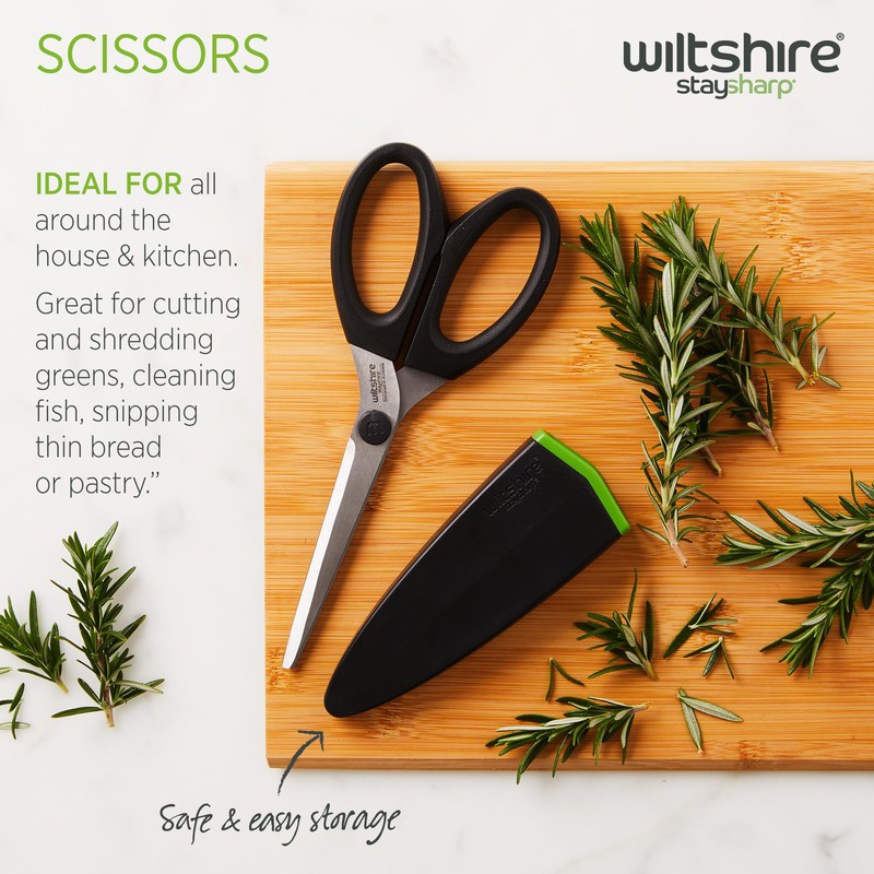 Wiltshire Staysharp Scissors, Kitchen Scissors with Built-in Sharpener, Keep Your