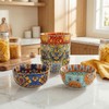 Boho Bowl Set of 6, 28 oz Colorful Ceramic Soup