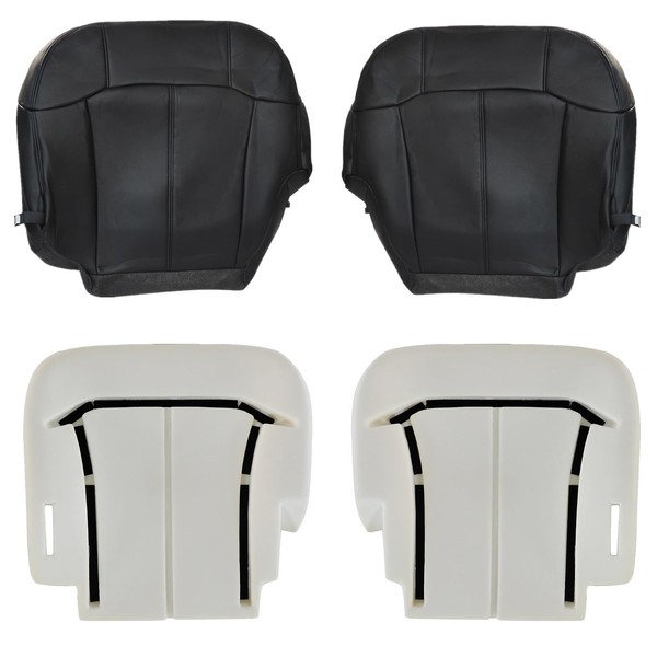 NLQR Both Sides Bottom Replacement Seat Covers Black & Foam
