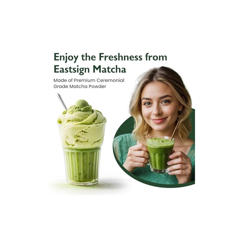 Eastsign Matcha ceremonial orgánico USDA, té verde en polvo de