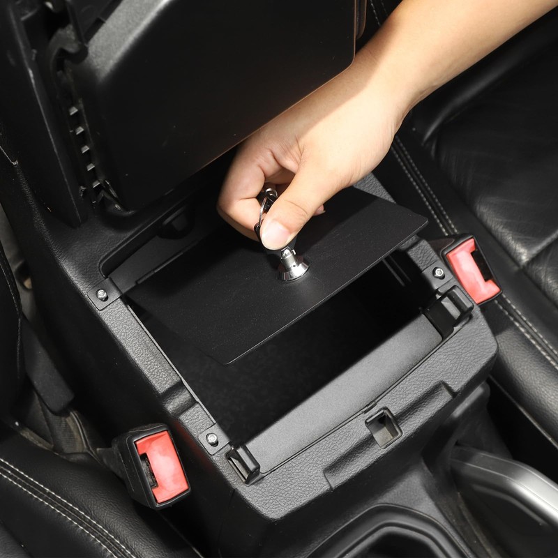 Jimen for JL/JT Lock Box, Center Console Locking Lid Safe