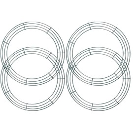 KAHEIGN 4 x Wire Wreath Rings, Wire Wreath Frame, 14 Inch Wire Wreath Making Rings for Christmas, New Year, Valentine's Day Decoration (Dark Green)