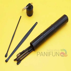Black Stainless Steel Ear Pick & Earwax Remover Set Ear Pick