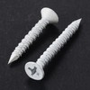 WenSilon(30 PCS) 1/4" x6 White Concrete Screw Anchor White Flat